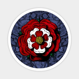 Vintage Tudor Rose Red White and Blue Magnet